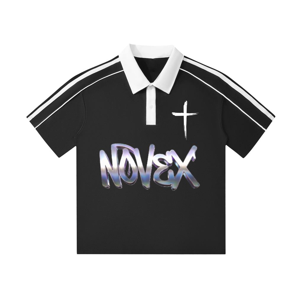 Contrast Collar Short-Sleeve Polo Shirt