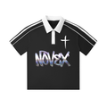Contrast Collar Short-Sleeve Polo Shirt